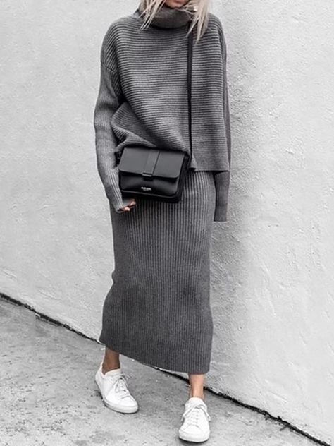 woman in leather pants and skirt for gray outfits