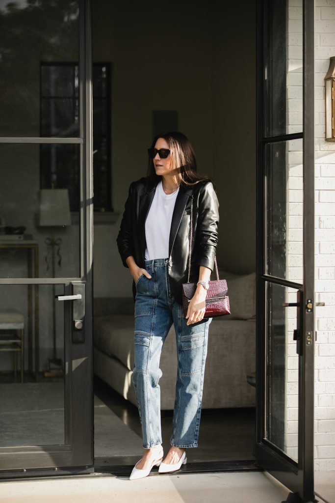 How to Style Cargo Jeans with Leather Jacket