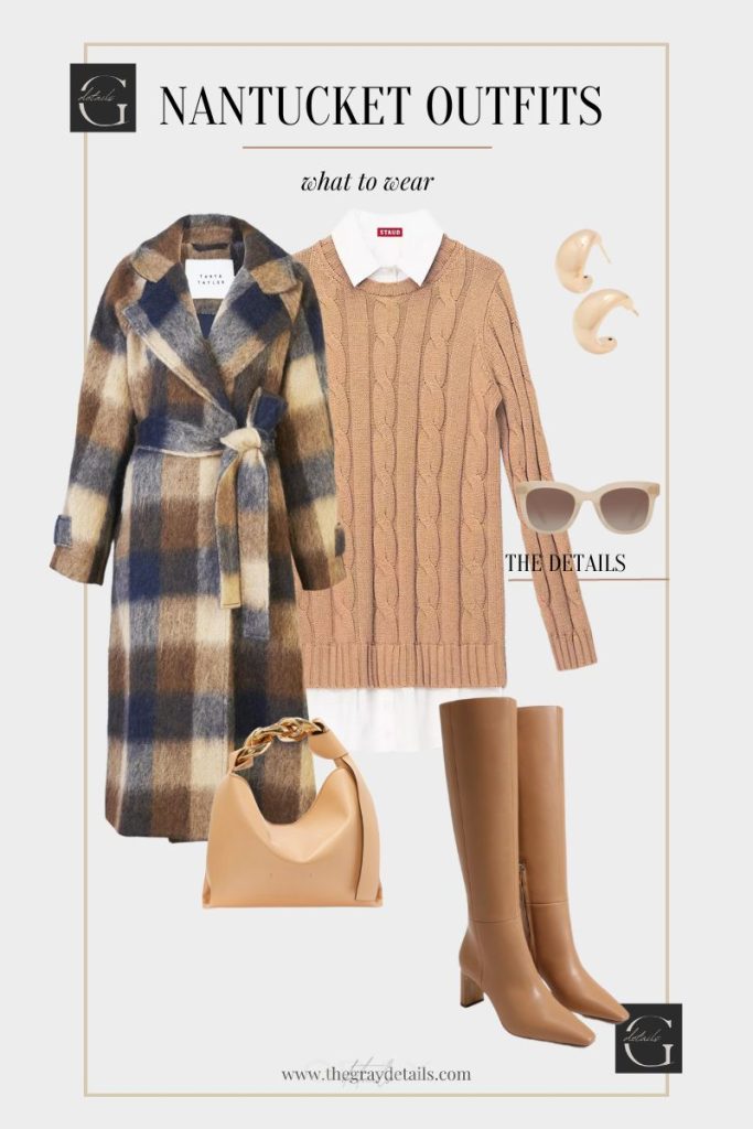 Cable Knit Sweater Dress Plaid Coat Outfit