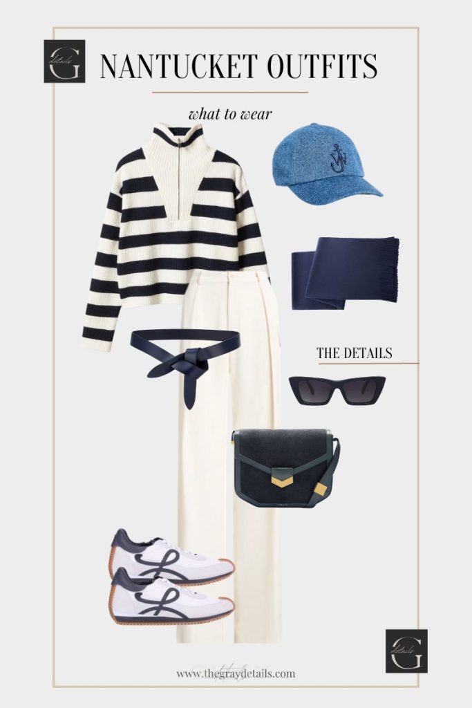 Striped Sweater and White Pants outfit