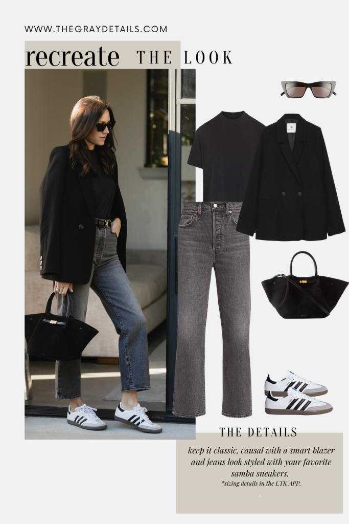 Black Blazer + Jeans Outfit