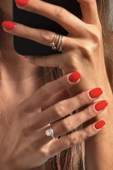 Bright Red Nails