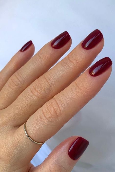 Burgundy manicure