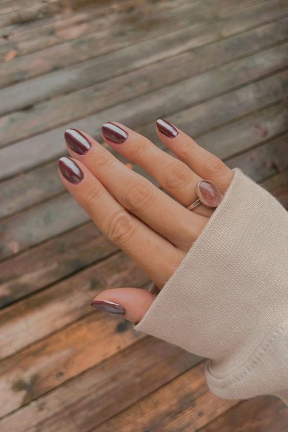 Chrome Brown Nail inspo