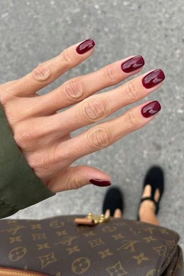 Deep Red Nails