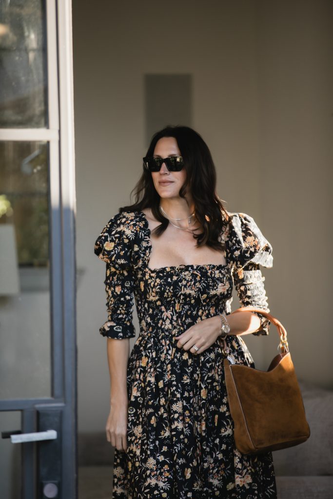 Floral Maxi Dress Fall Date Night Outfits
