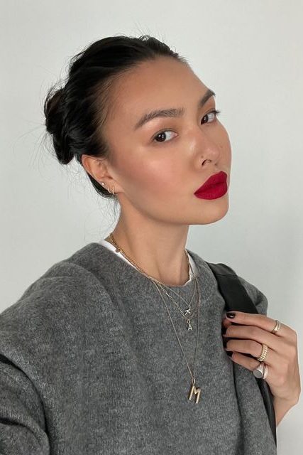 Bold Red lip makeup