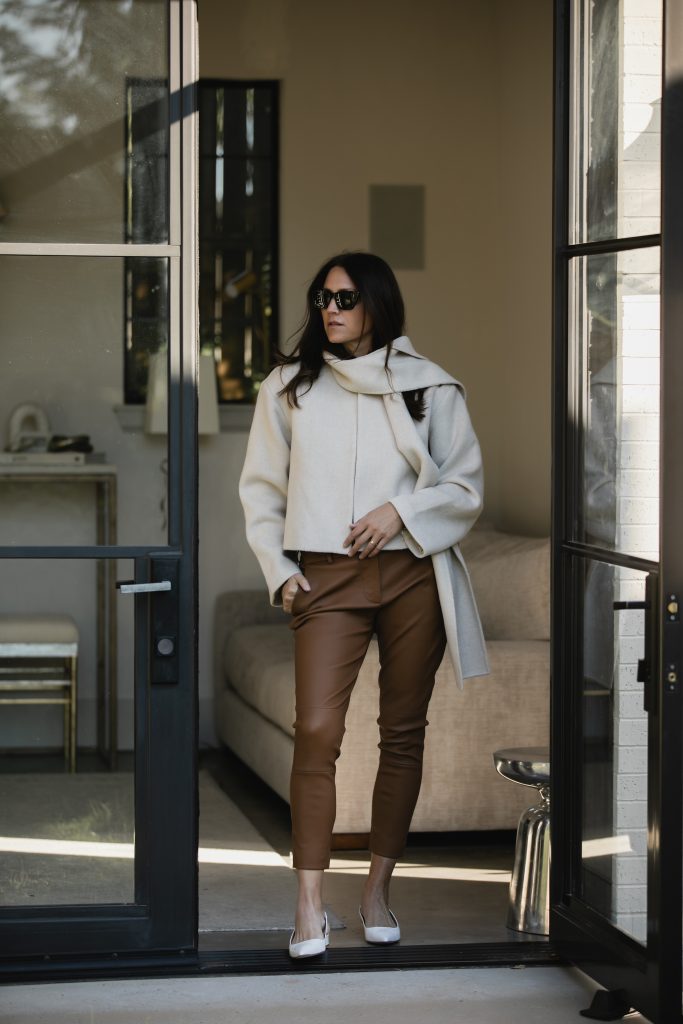 Brown Leather Leggings Outfit