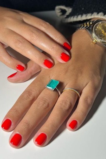 Short Red Nails
