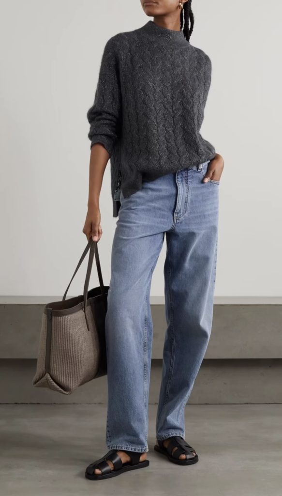 Cable Knit sweater with jeans