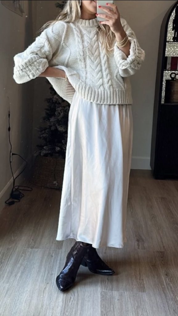 Cable Knit sweater fall outfit