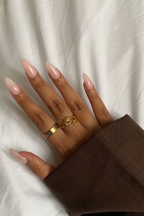 Nude Almond Shape Nails