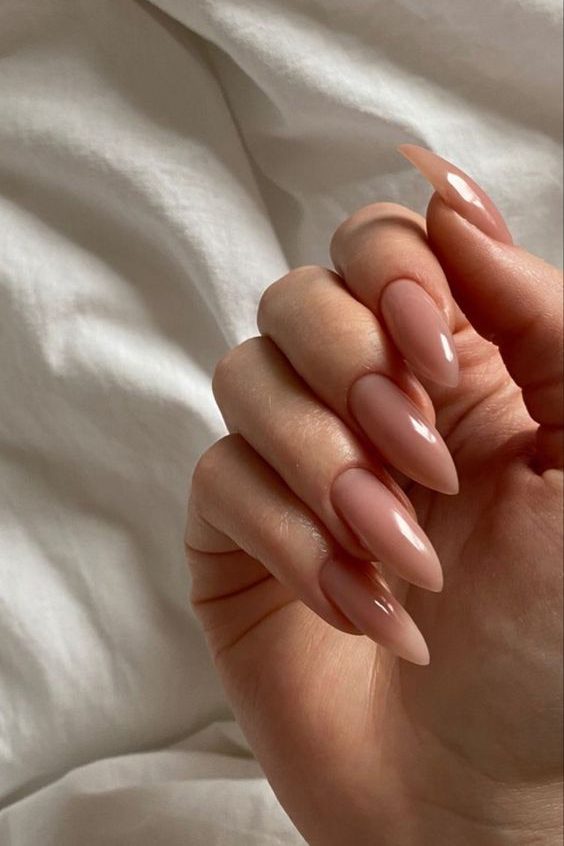 Nude Long Nails Design