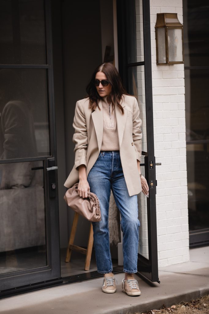 Blue Jeans and Blazer Outfit Idea