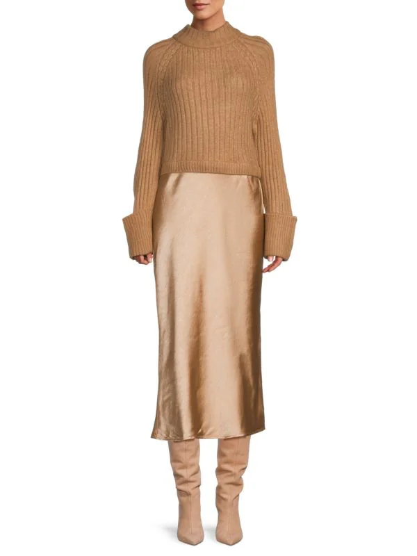 Slip Dress with Turtleneck Sweater Sets