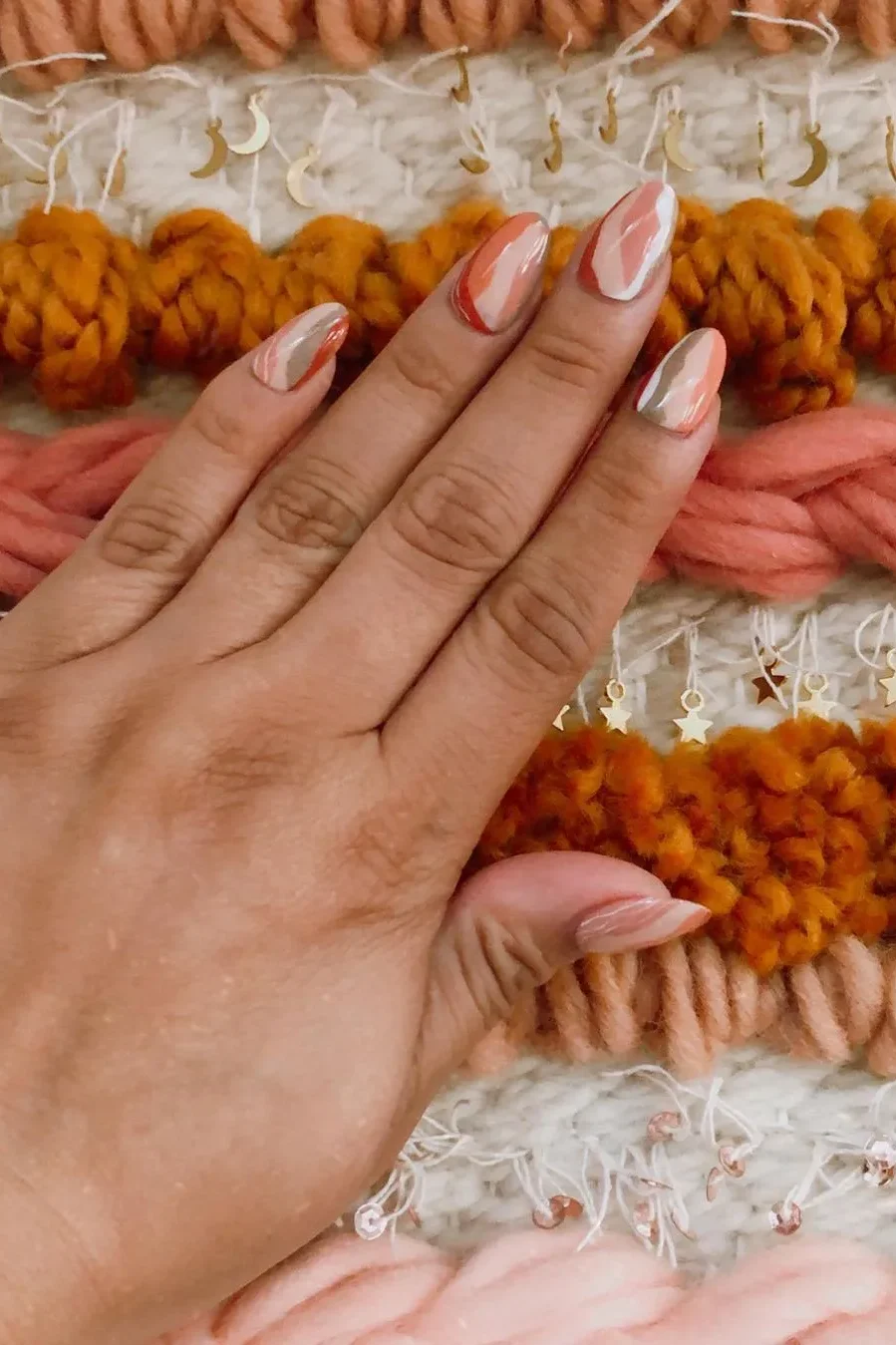 Abstract Thanksgiving Nails