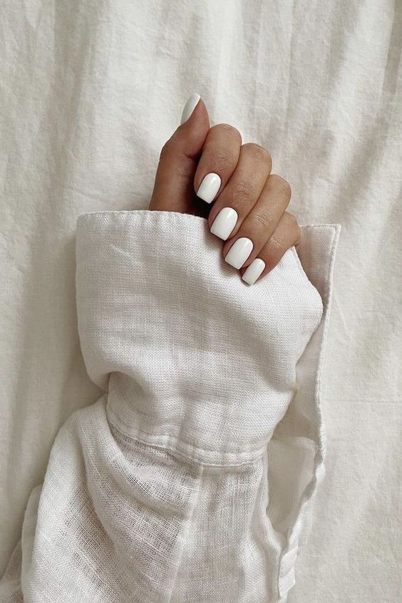 Classic White July Nails