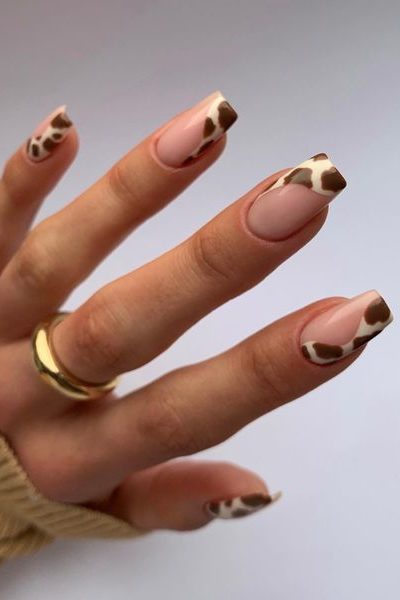 Animal Print French Nail Ideas