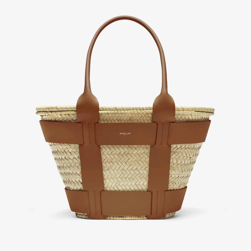 Santorini Caged Raffia Tote Bag
