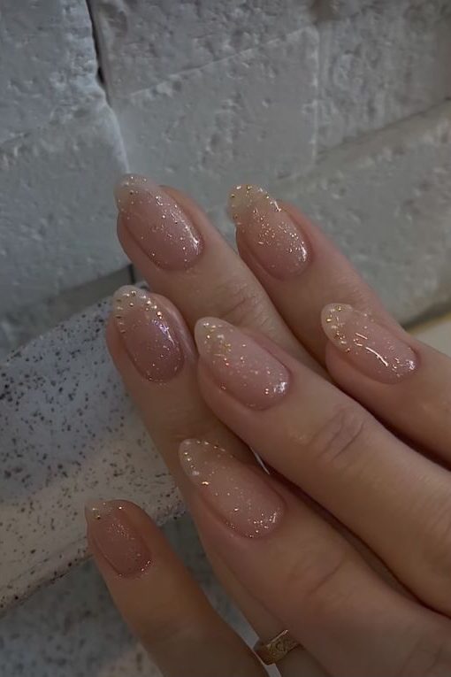 Nude Sparkle Nails