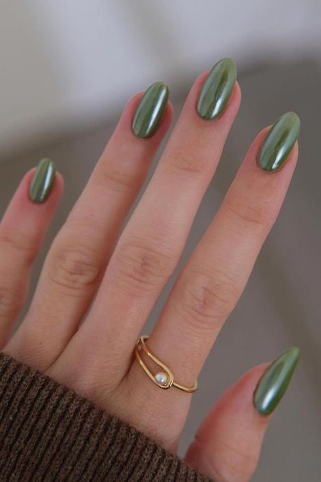 Glazed Green Nail ideas