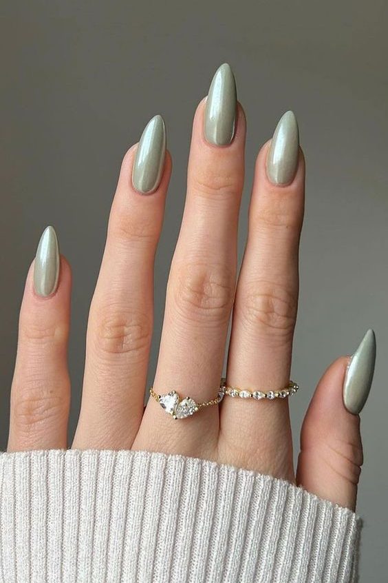 Glazed Green Nails