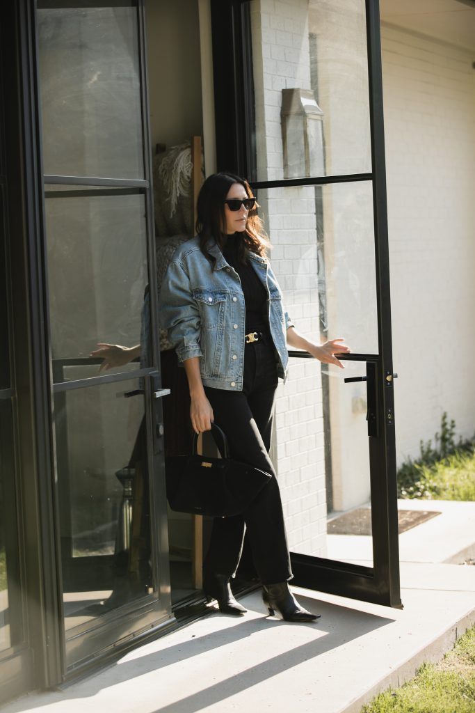 Oversized Denim Jacket with Black Jeans