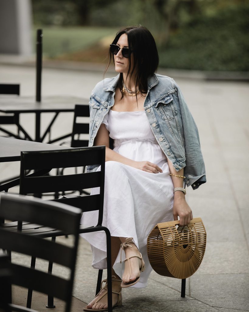 Jean Jacket over a Maxi Dress