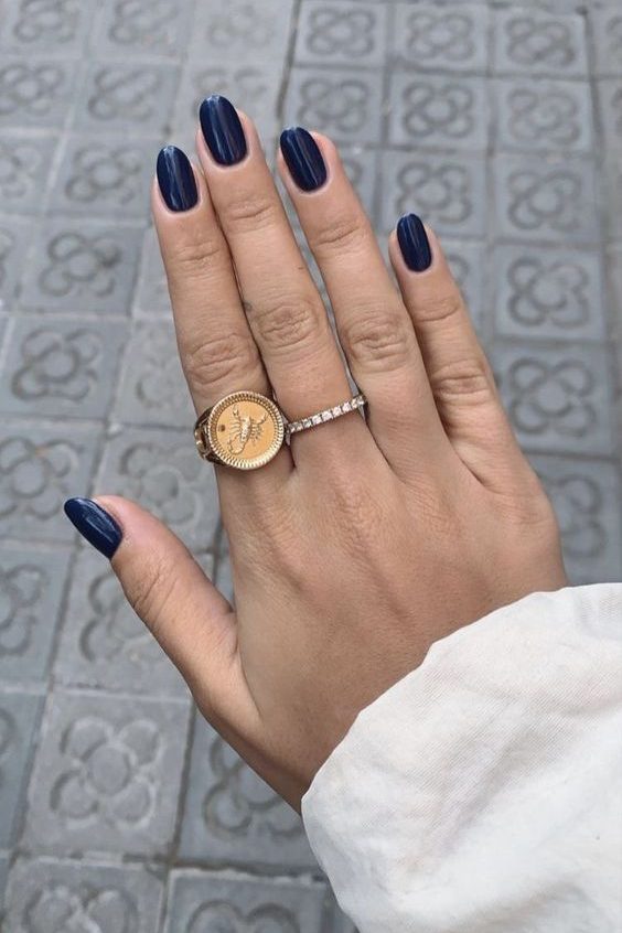 Navy Blue Nails