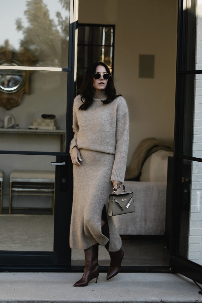 Knee High Boots and Sweater Dress outfit