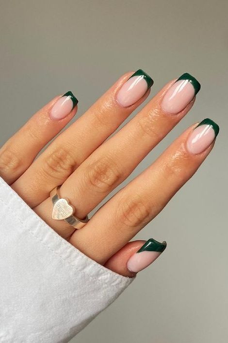 Emerald Green French Nails