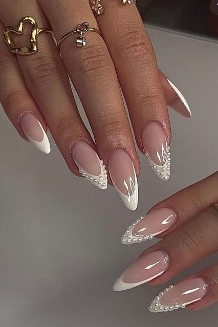 Pearl Accent Nails