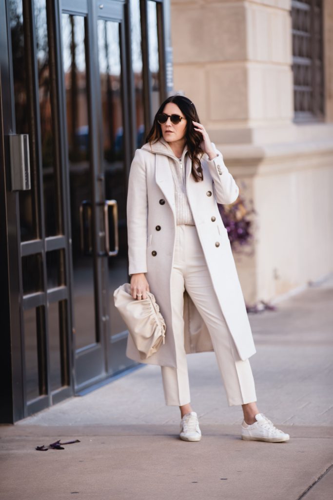 Cream Long Coat Outfit idea