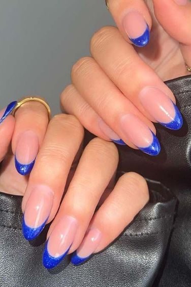 cobalt blue french nails