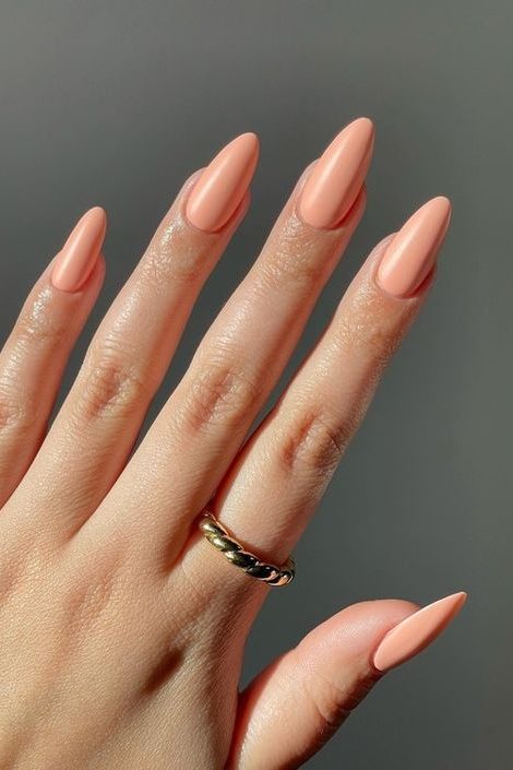 peach fuzz Nail ideas 2024