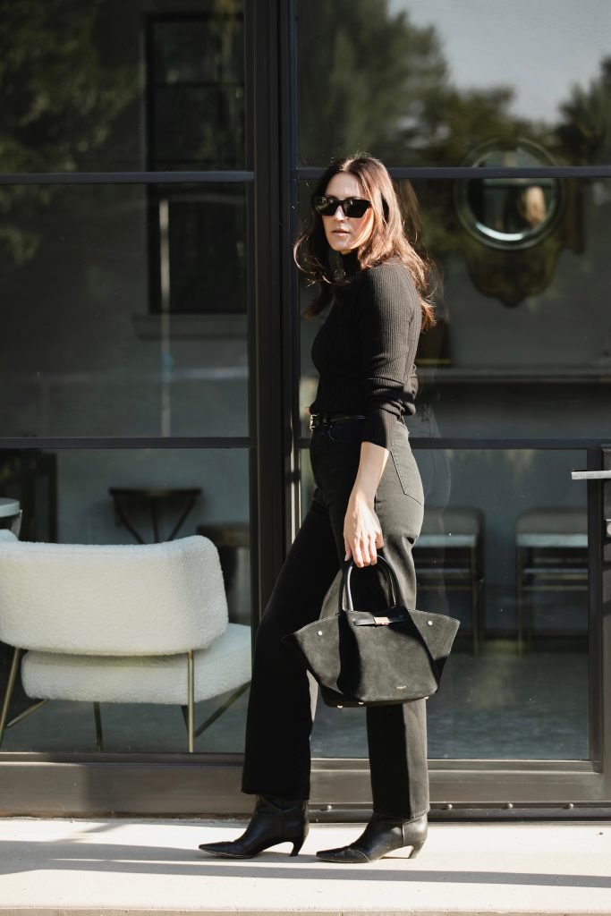 black monochrome outfit