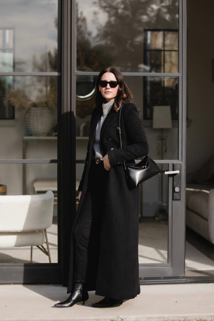Black Jeans and Long Coat Outfit