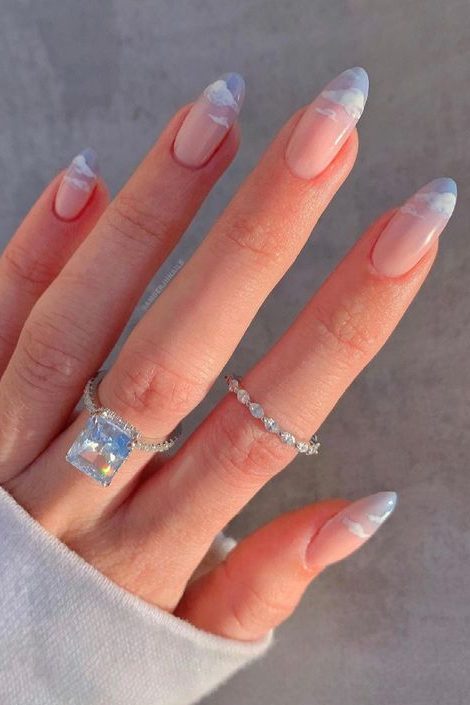 Cloud Nail art inspo