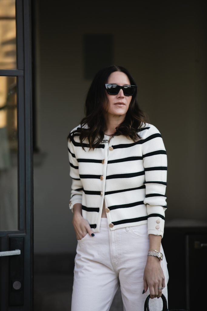 Striped Cardigan and jeans outfit