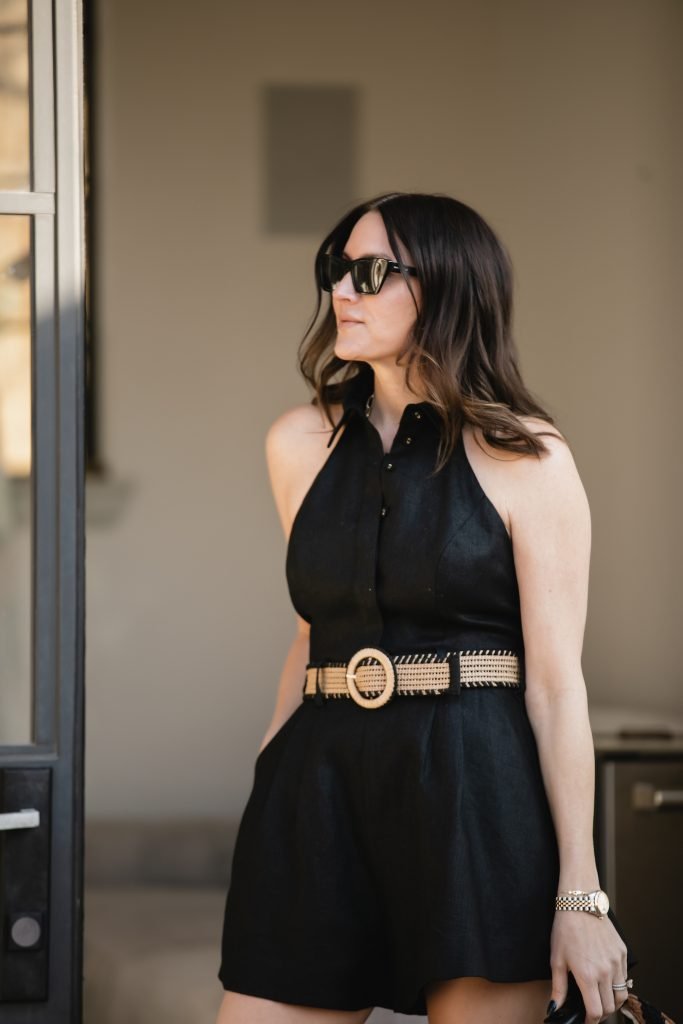 Linen romper outfit
