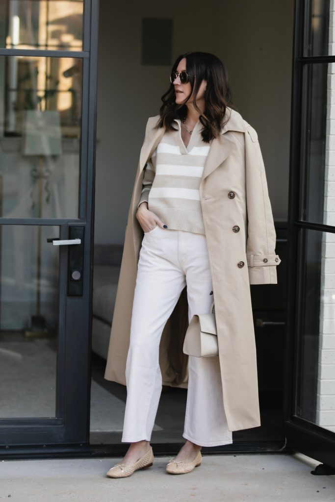 tan trench coat outfits