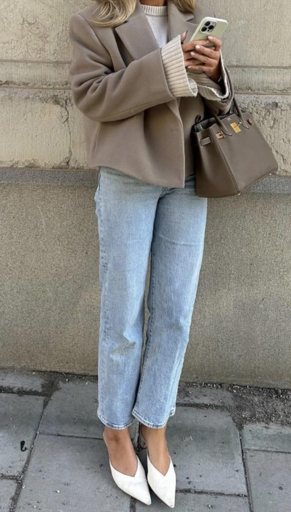 Cropped Jacket Transitional Winter to Spring Outfits