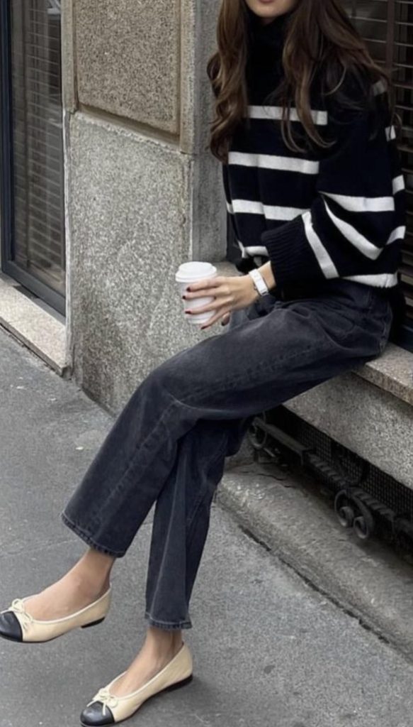 Striped Sweater Transitional Winter to Spring Outfits
