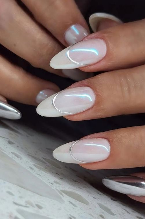 milky white 2024 Nail Color Trends
