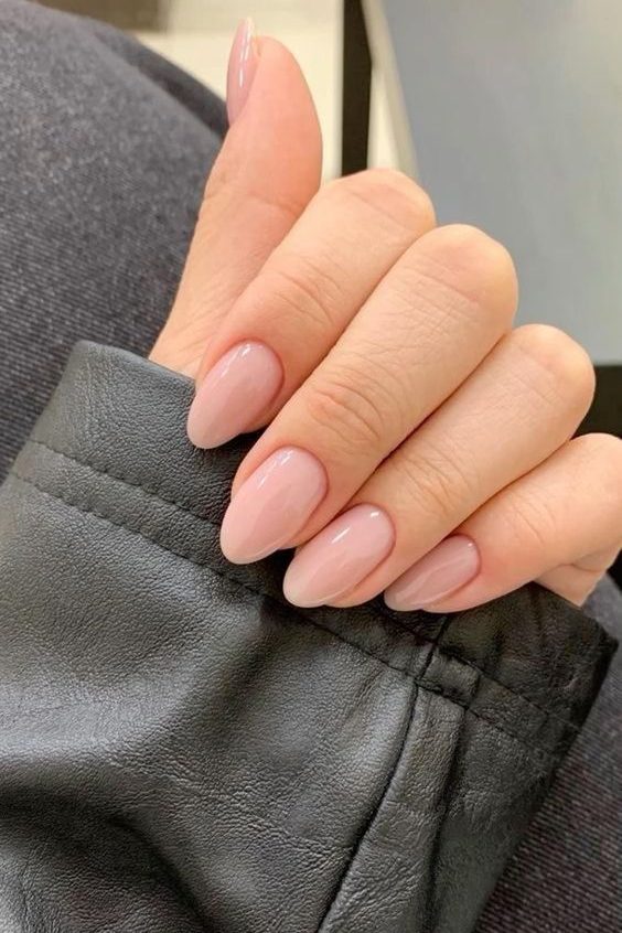Almond Nude July Nails