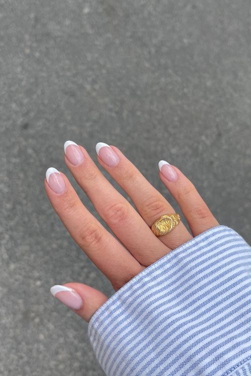 classic french tip April Nails