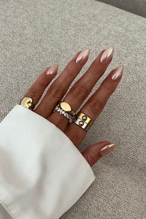 nude chrome April Nails