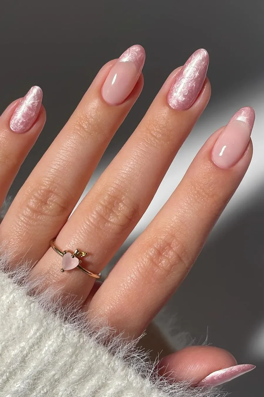 pearly pink nails