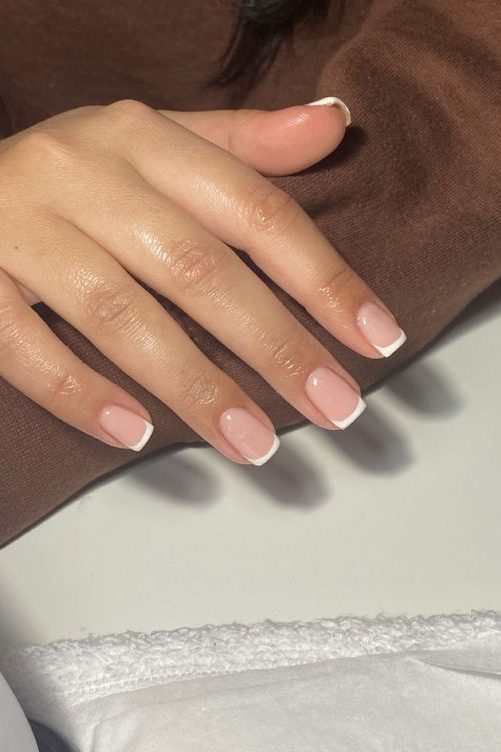classic french tip April Nails