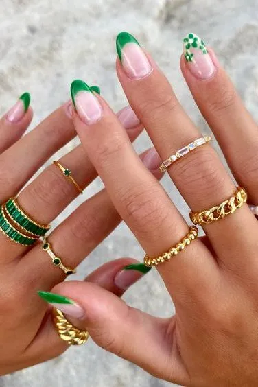 green nail art